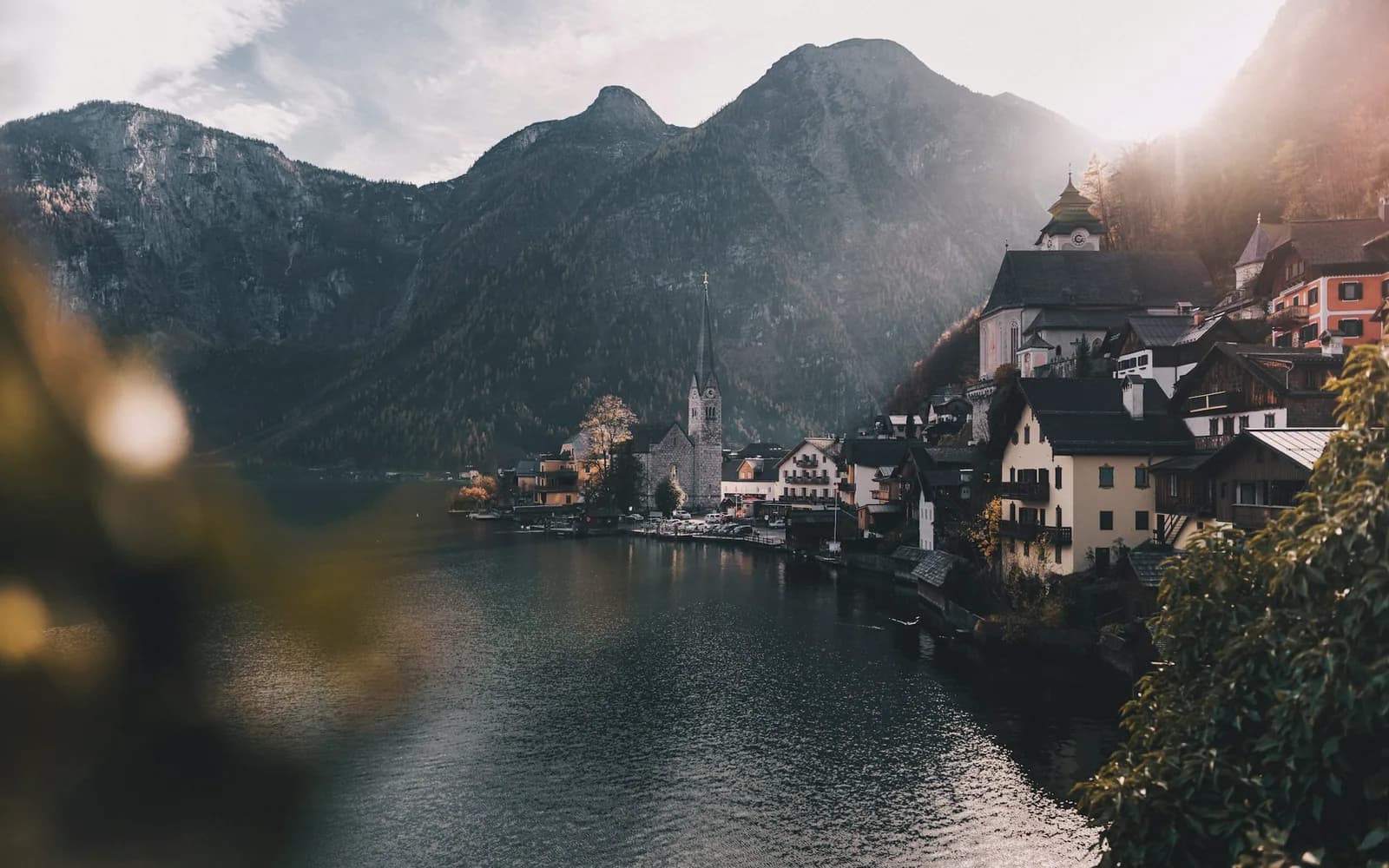 Austria — Alpine valley, sharp peaks, clean light.